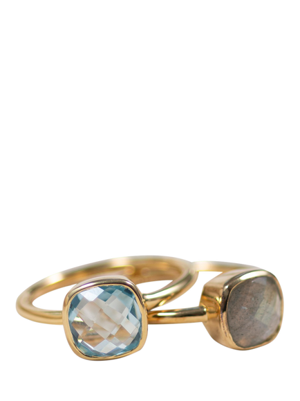 Auree Mondello Blue Topaz Cocktail Ring, Gold - view 2, Blue