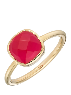 Auree Mondello Cushion Cocktail Ring, Gold/Pink