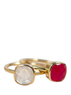 Auree Mondello Cushion Cocktail Ring - view 2, Gold/Pink