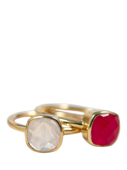 Auree Mondello Cushion Cocktail Ring - view 2, Gold/White