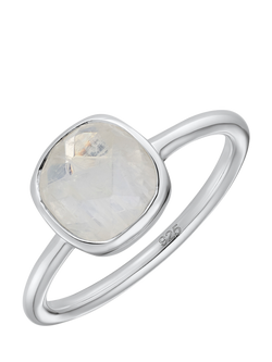 Auree Mondello Cushion Cocktail Ring, Silver/White