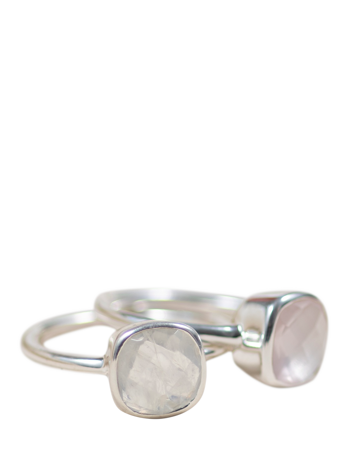 Product image 2 of 4, which shows Auree Mondello Cushion Cocktail Ring, Silver/White, S