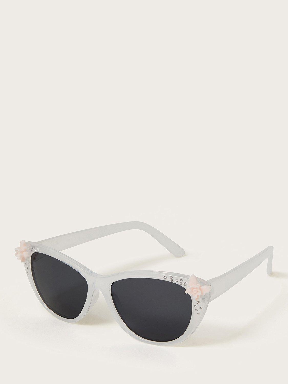 Monsoon Kids' Cat's Eye Butterfly Sunglasses, Ivory