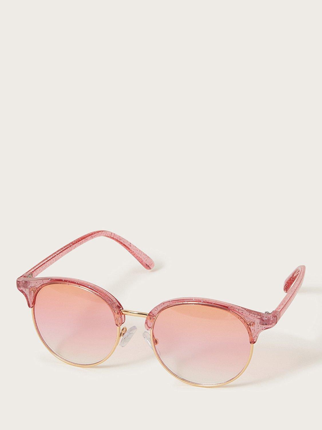 Product image 1 of 2, which shows Monsoon Kids' Glitter Frame Sunglasses, Pink/Multi