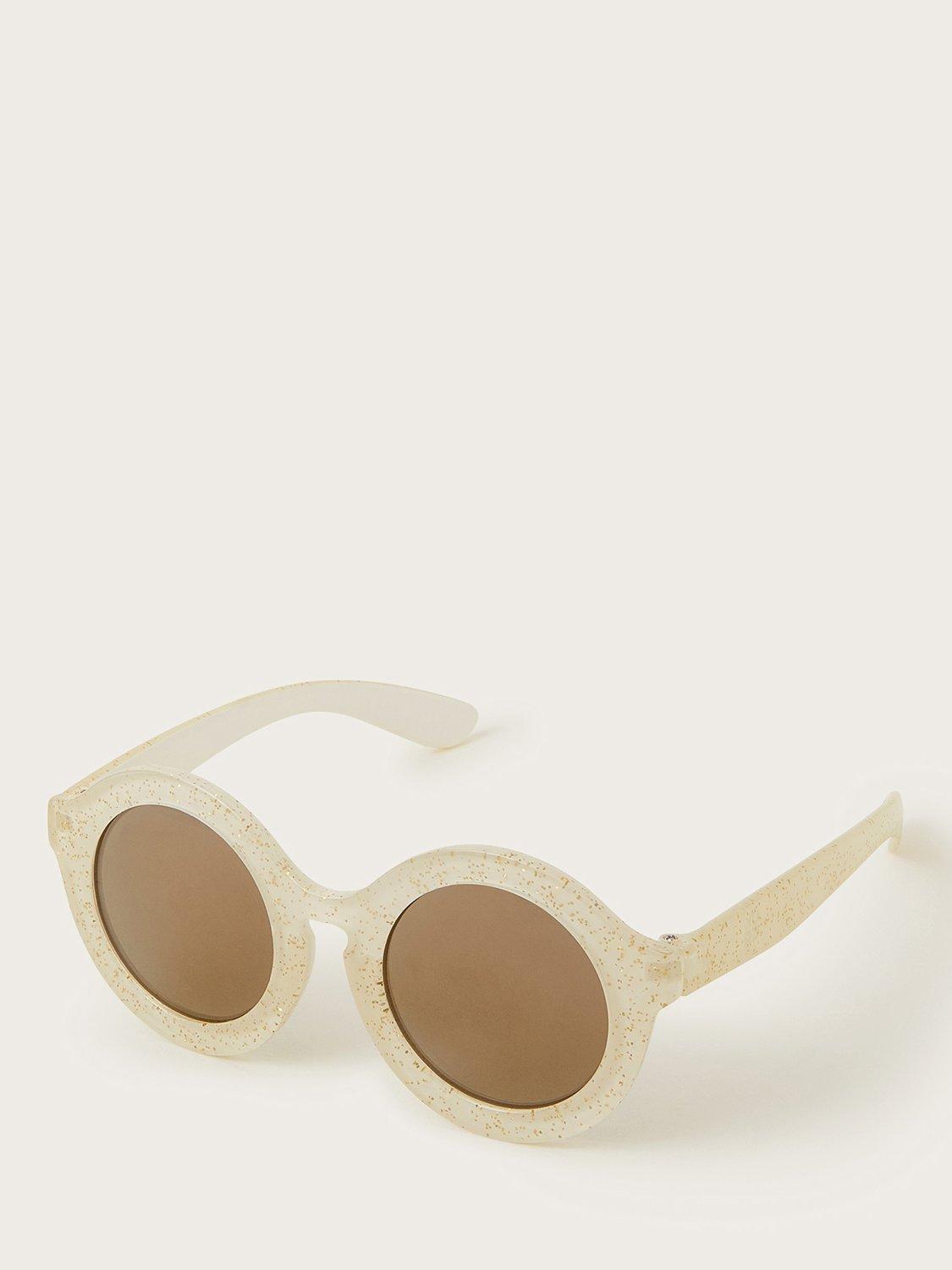 Monsoon Baby Glitter Round Sunglasses, Gold Gold