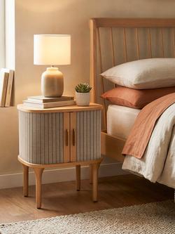 John Lewis Velo Bedside Table, Natural Oak - view 2, Natural Oak