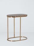 John Lewis Ned Marble Top Side Table, Brown Light