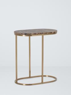 John Lewis Ned Marble Top Side Table, Brown Light