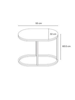 John Lewis Ned Marble Top Side Table - view 2, Brown Light