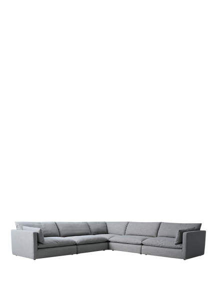 John Lewis Newlyn 5 Seater Corner Sofa, Light Leg, Performance Grey Chenille