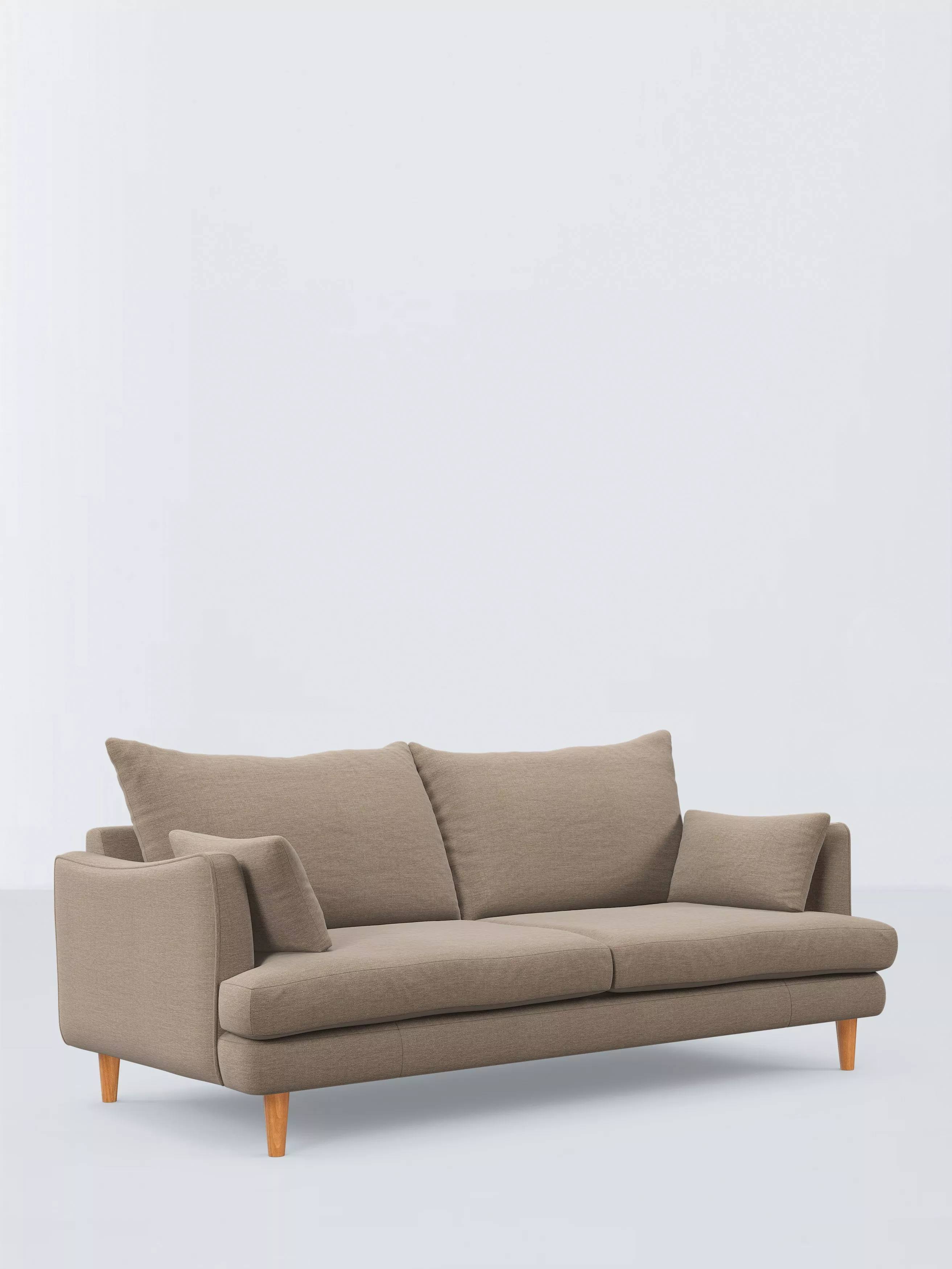 John Lewis Fika Large 3 Seater Sofa, Light Leg, Chunky Chenille Natural