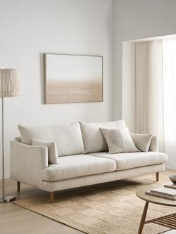 John Lewis Fika Large 3 Seater Sofa, Light Leg, Chunky Chenille Natural - view 2, Chunky Chenille Natural