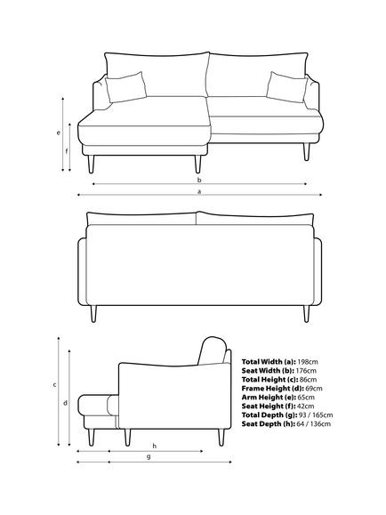 John Lewis Fika Compact 3 Seater LHF Chaise End Sofa, Light Leg, Chunky Chenille Natural - view 2, Chunky Chenille Natural