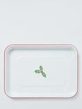 John Lewis Christmas Enamel Baking Tray, 33cm, White/Multi