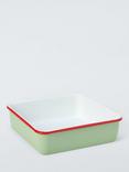 John Lewis Christmas Enamel Square Brownie Tray, 26cm, White/Multi
