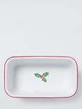 John Lewis Christmas Enamel Loaf Tin, 23cm, White/Multi