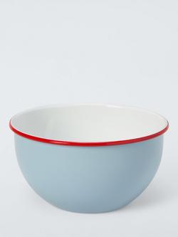 John Lewis Christmas Enamel Mixing Bowl, 4.7L, White/Multi, Blue