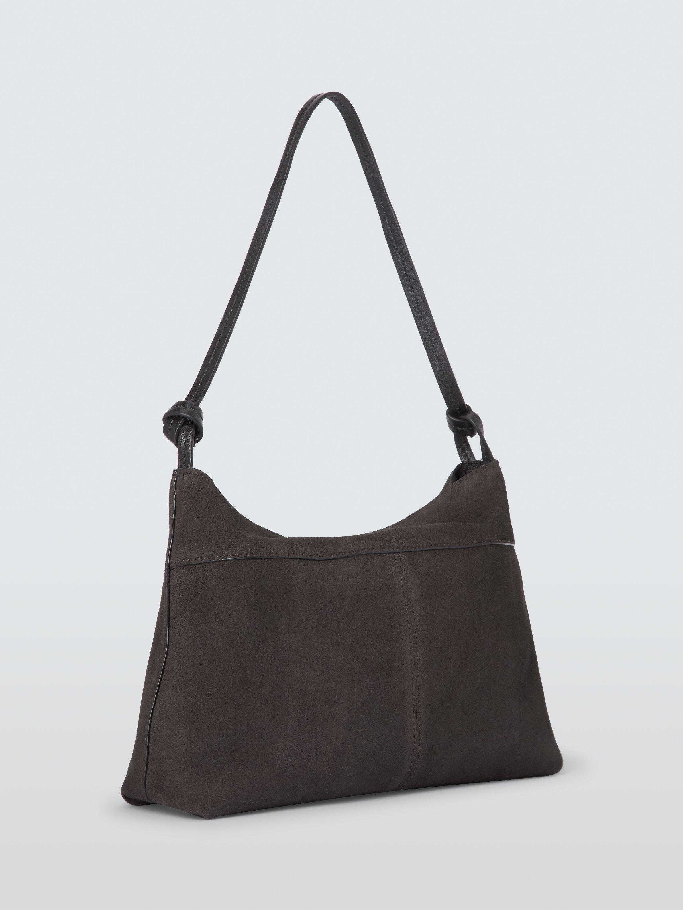 Product image 3 of 6, which shows John Lewis Suede Cross Body Shoulder Bag, Chocolate