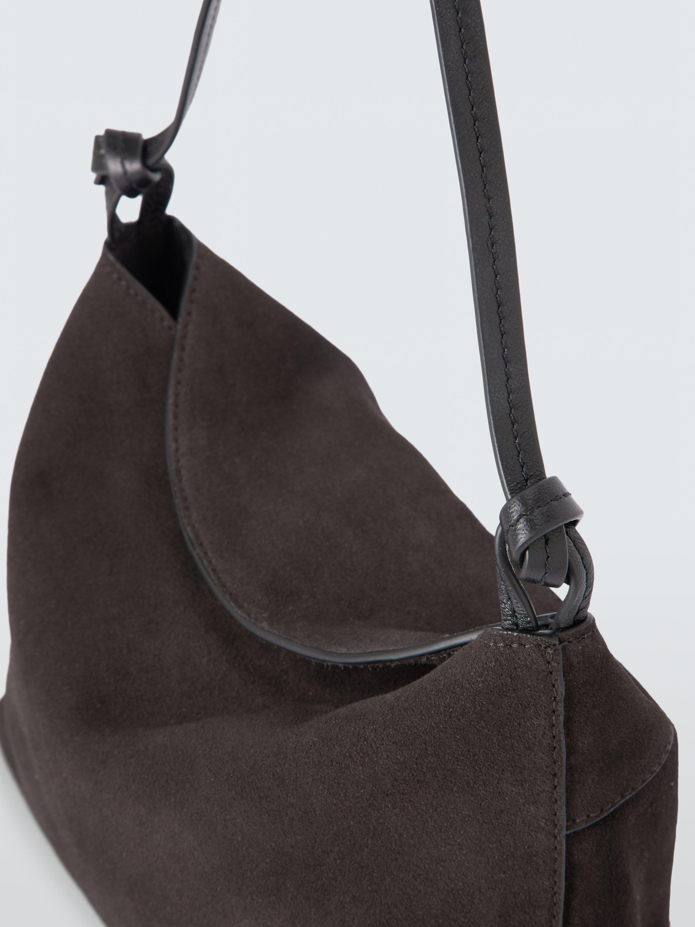 Product image 5 of 6, which shows John Lewis Suede Cross Body Shoulder Bag, Chocolate