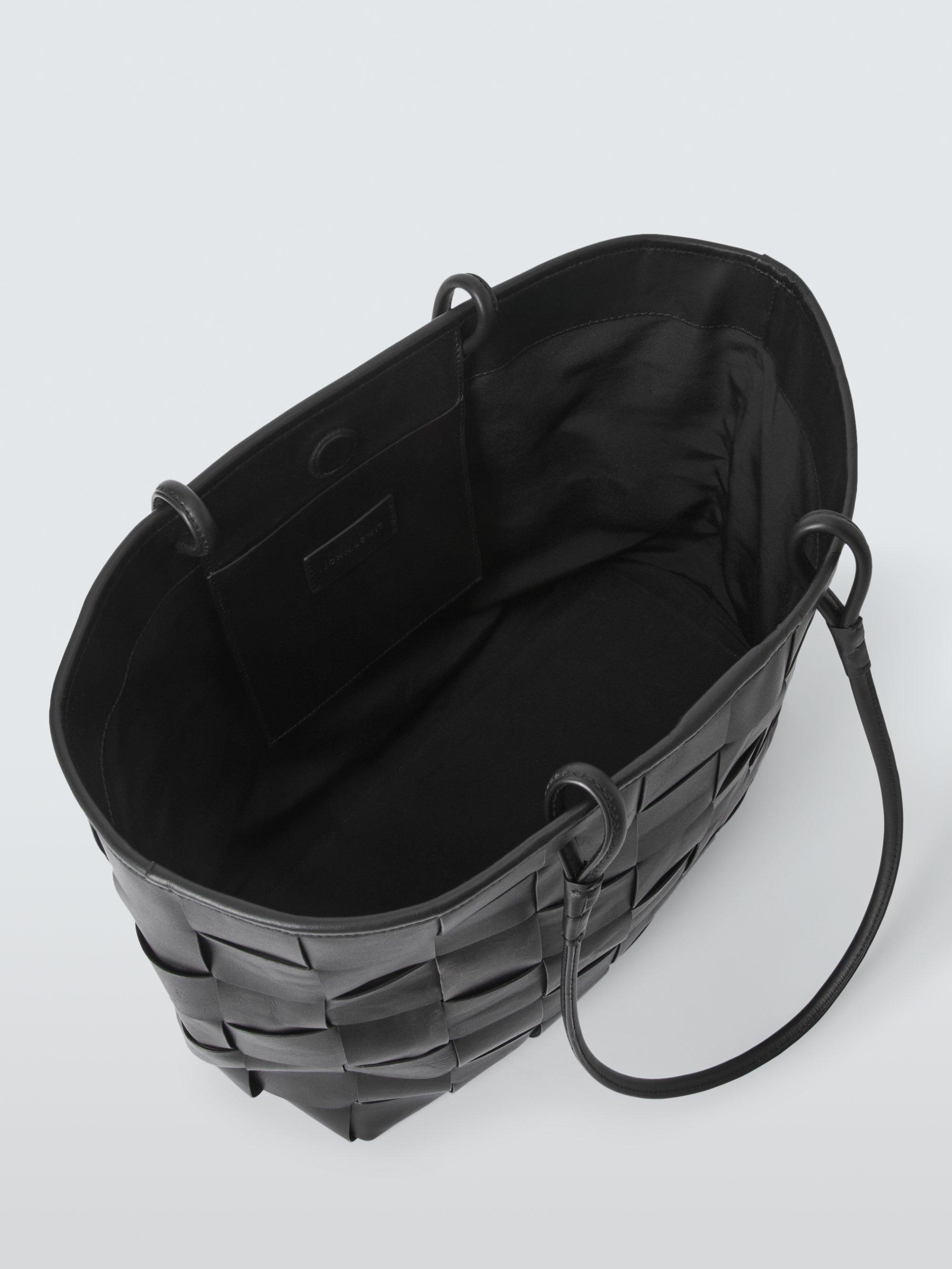 Product image 5 of 6, which shows John Lewis Woven Leather Tote Bag, Black