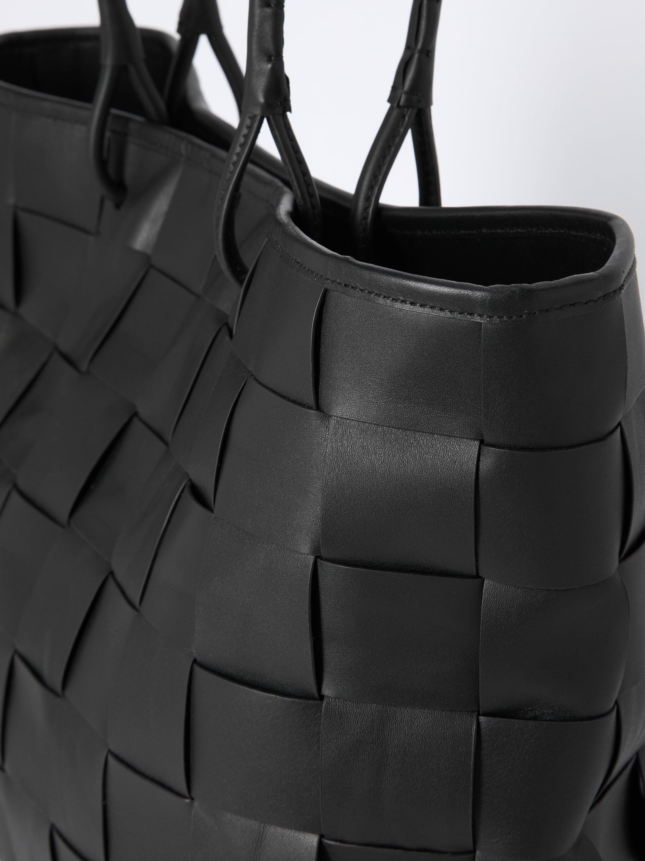 Product image 6 of 6, which shows John Lewis Woven Leather Tote Bag, Black