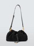 John Lewis Faux Fur Medium Drawstring Shoulder Bag, Black
