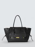 John Lewis Icon Leather Gold Hardware Tote Bag, Black