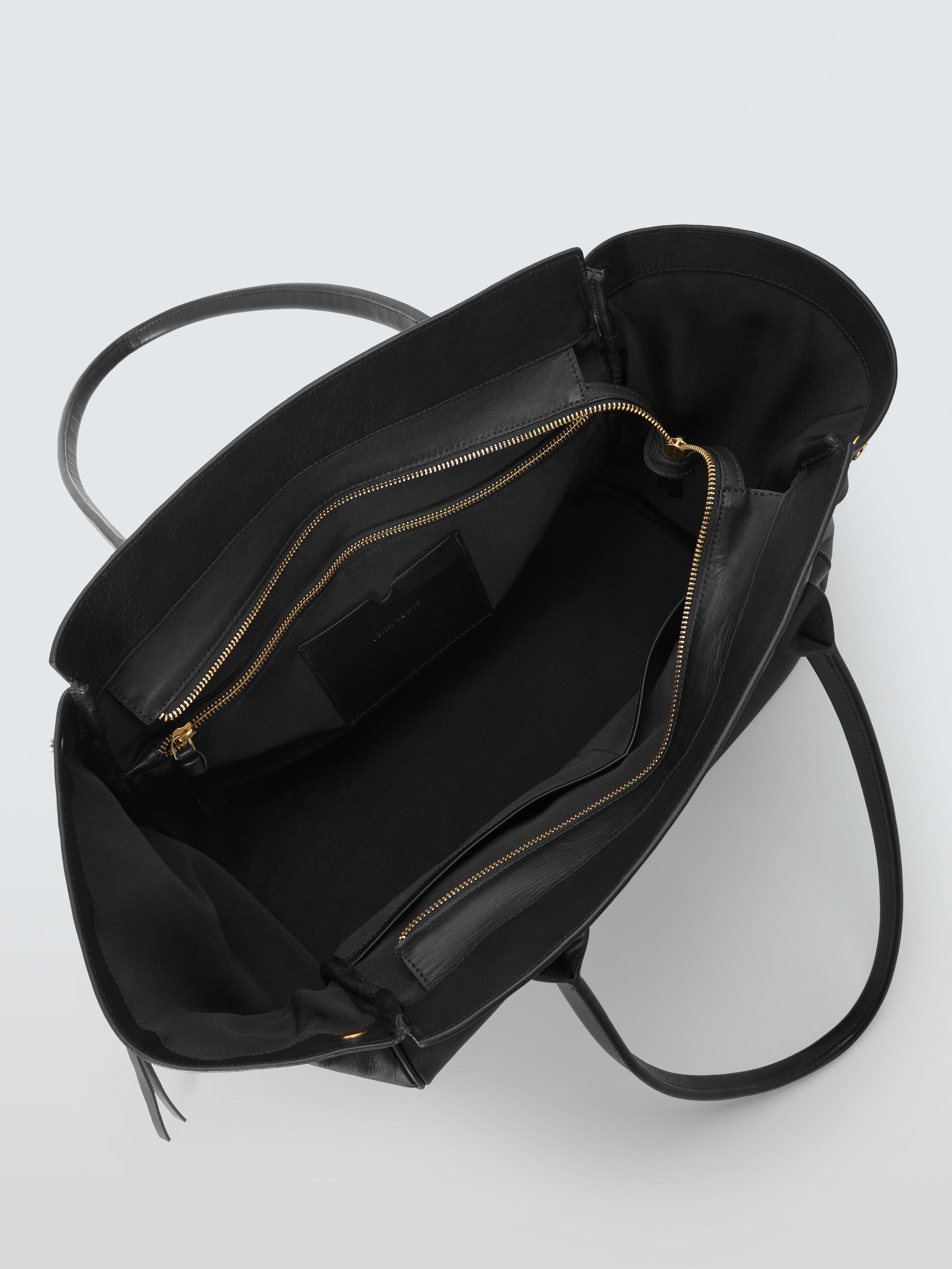 Product image 4 of 5, which shows John Lewis Icon Leather Gold Hardware Tote Bag, Black
