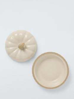 John Lewis Farmhouse Pumpkin Stoneware Lidded Bowl, 16cm, Cream - view 2, Cream