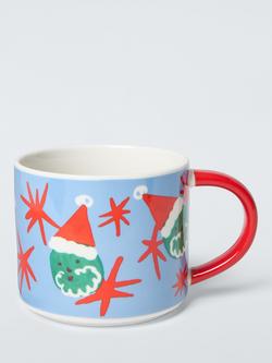 John Lewis Brussel Sprout Santa Stoneware Mug, 350ml, 