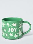 John Lewis 'Joy' Wax Resist Stoneware Mug, 350ml, Green