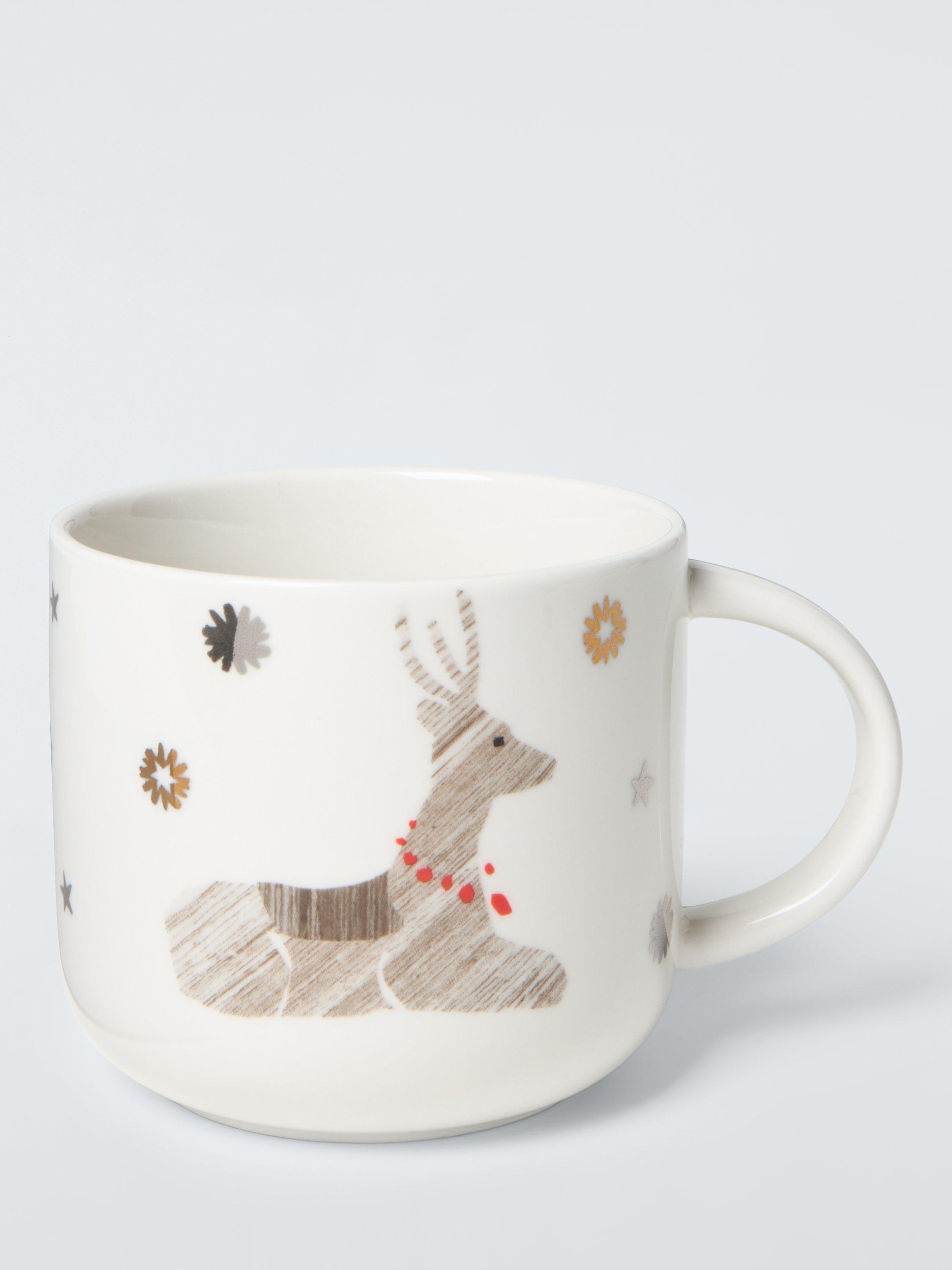 John Lewis Reindeer Stoneware Mug, 350ml