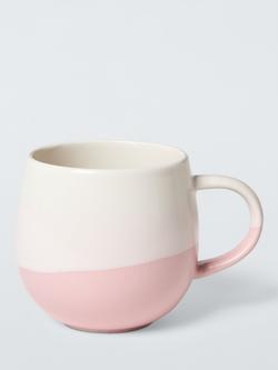 John Lewis Dipped Glaze Stoneware Mug, 420ml, Pink, 