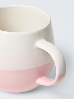 John Lewis Dipped Glaze Stoneware Mug, 420ml, Pink - view 2, 