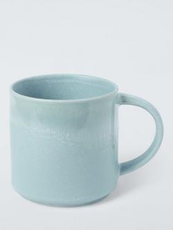 John Lewis Etta Reactive Glaze Stoneware Mug, 380ml, Pale Green