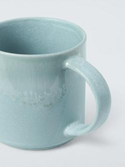 John Lewis Etta Reactive Glaze Stoneware Mug, 380ml - view 2, Pale Green