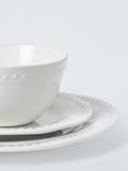 John Lewis Dot Stoneware Dinnerware Set, 12 Piece, White