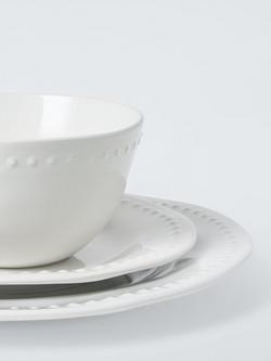 John Lewis Dot Stoneware Dinnerware Set, 12 Piece, White - view 2, 