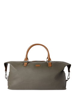 OSPREY LONDON The Grantham Waxed Canvas and Leather Weekend Bag, Khaki