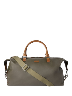 OSPREY LONDON The Grantham Waxed Canvas and Leather Weekend Bag - view 2, Khaki