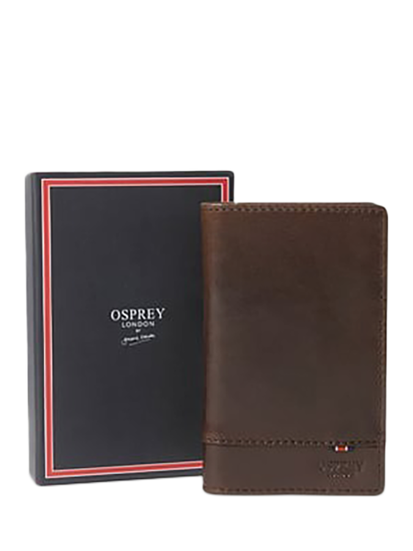 Product image 2 of 5, which shows OSPREY LONDON The London Micro Dress Leather Wallet, Chestnut