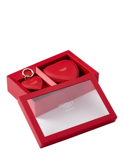 OSPREY LONDON The Tilly Leather Heart Gift Set, Light Red