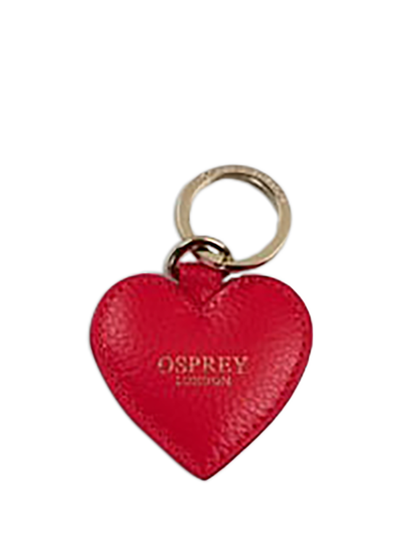 Product image 4 of 4, which shows OSPREY LONDON Tilly Heart Leather Keyring & Trinket Box Gift Set, Light Red