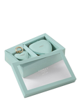 OSPREY LONDON Tilly Heart Leather Keyring & Trinket Box Gift Set, Arctic