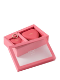 OSPREY LONDON Tilly Heart Leather Keyring & Trinket Box Gift Set, Guava