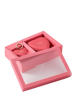 OSPREY LONDON The Tilly Leather Heart Gift Set, Guava
