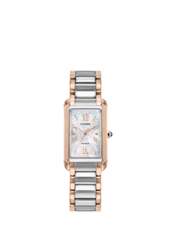 Citizen L Bianca Women's 32mm Bracelet Watch, Two Tone Stainless Steel, Silver/Rose Gold