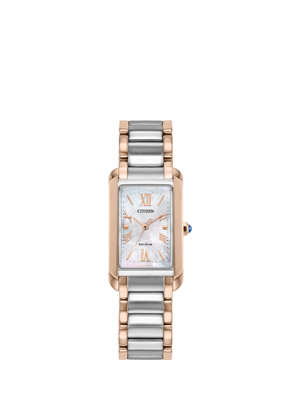 Citizen L Bianca Women's 32mm Bracelet Watch, Two Tone Stainless Steel, Silver/Rose Gold