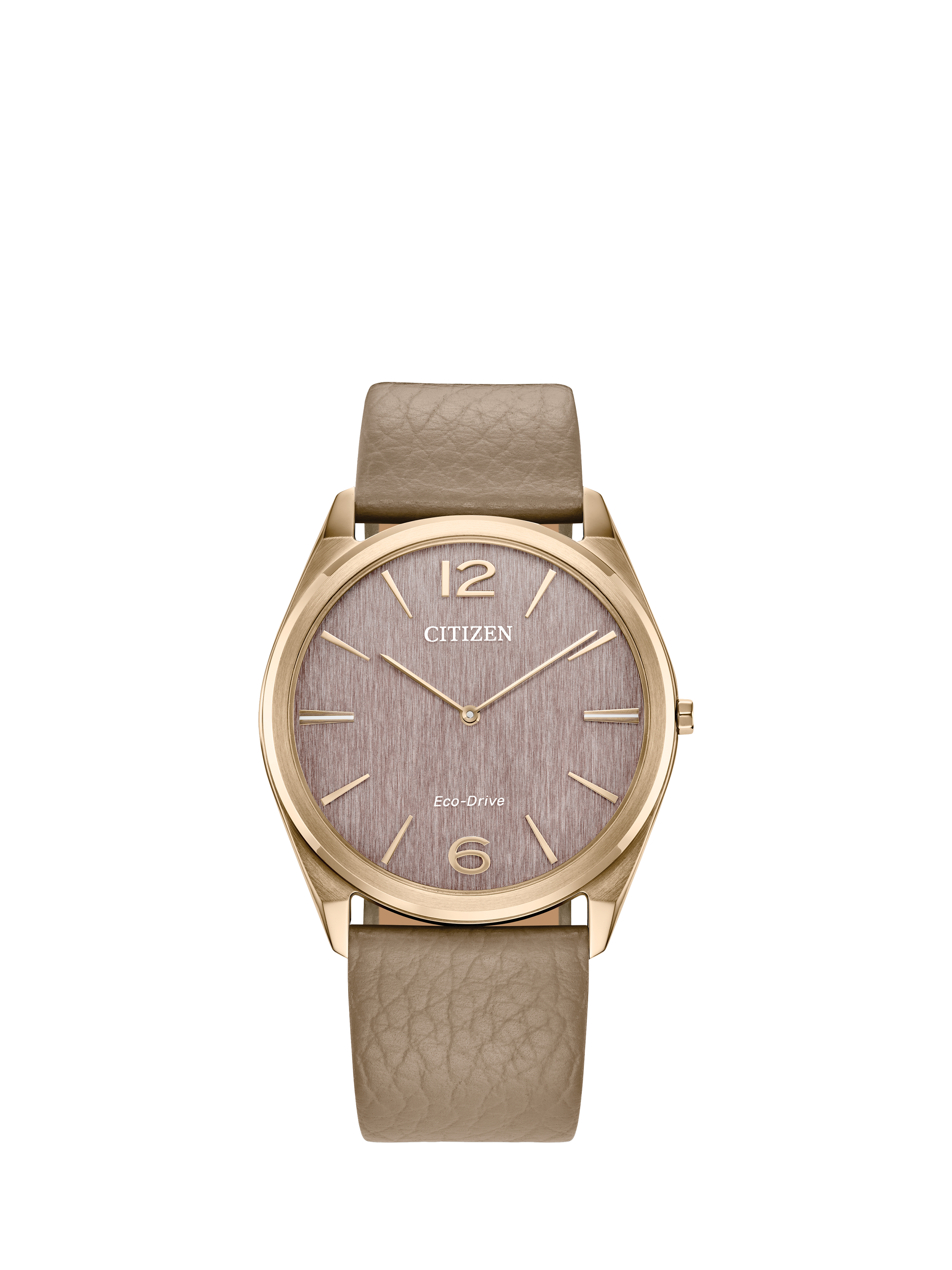 Product image 1 of 6, which shows Citizen Stiletto Women's Leather Strap Watch, Beige