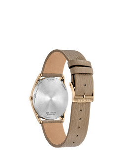 Citizen Stiletto Women's Leather Strap Watch - view 2, Rose Gold/Beige